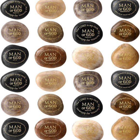 Religious Inspirational Stones 24pcs Christian Gifts for Men and Men of God - Picture 1 of 7